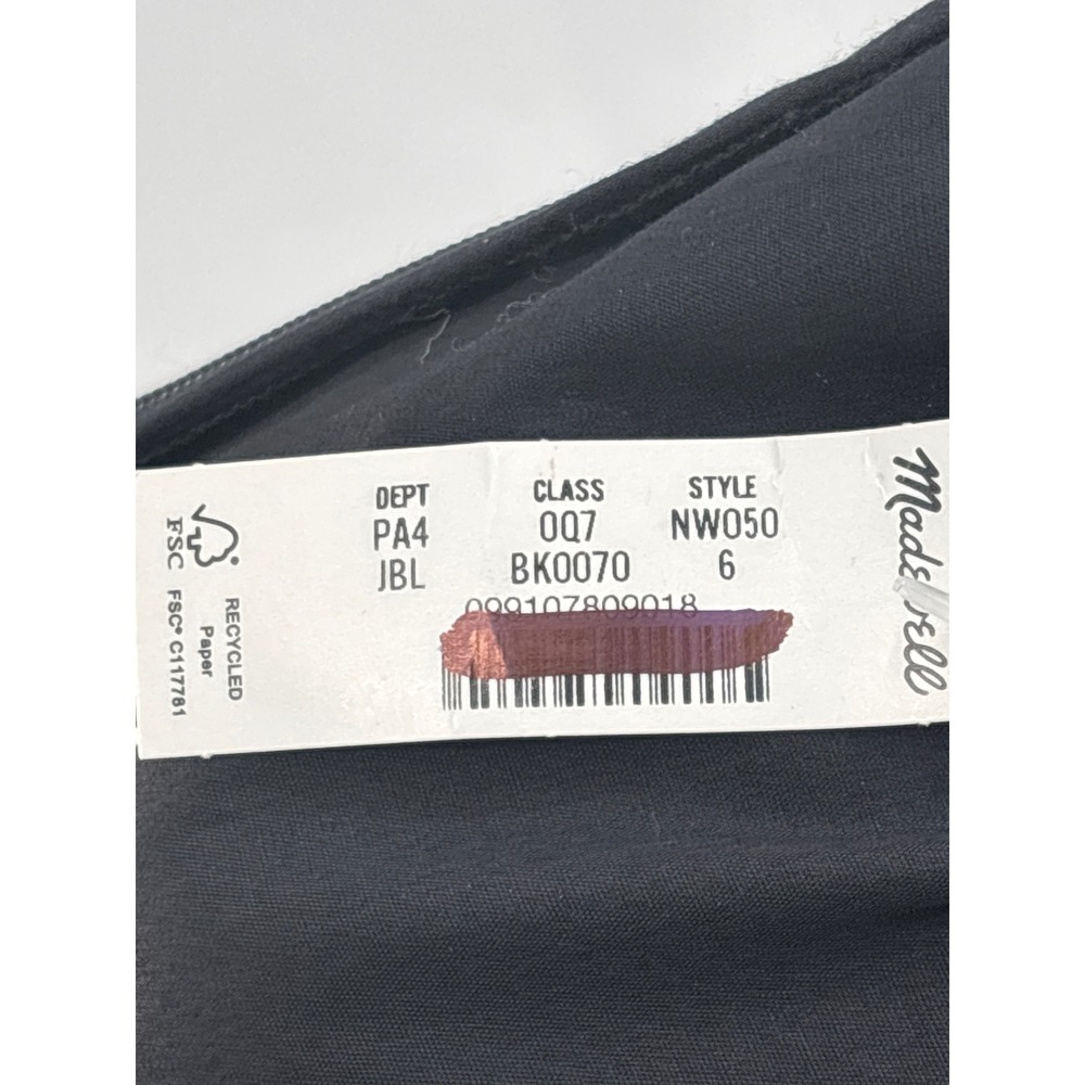 Madewell V-Neck Circle Seamed Maxi Dress True Black Sleeveless Cotton 6 NW050 - Picture 11 of 13